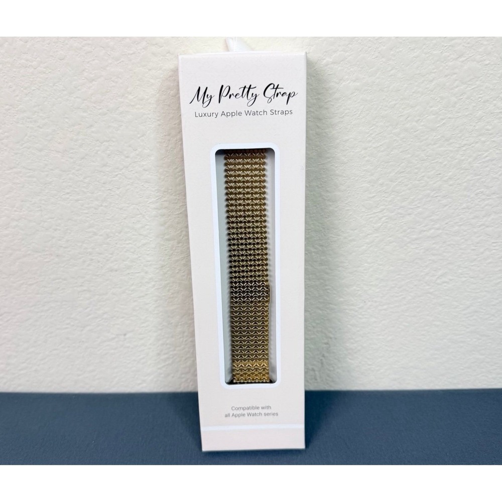My Pretty Strap- Stainless Steel Apple Watch Band Gold Woven Link